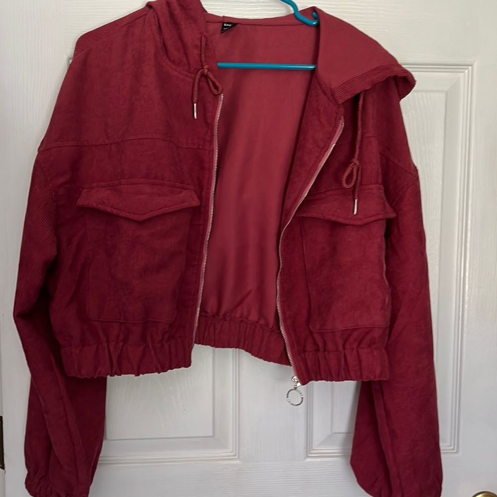 SHEIN corduroy bomber jacket